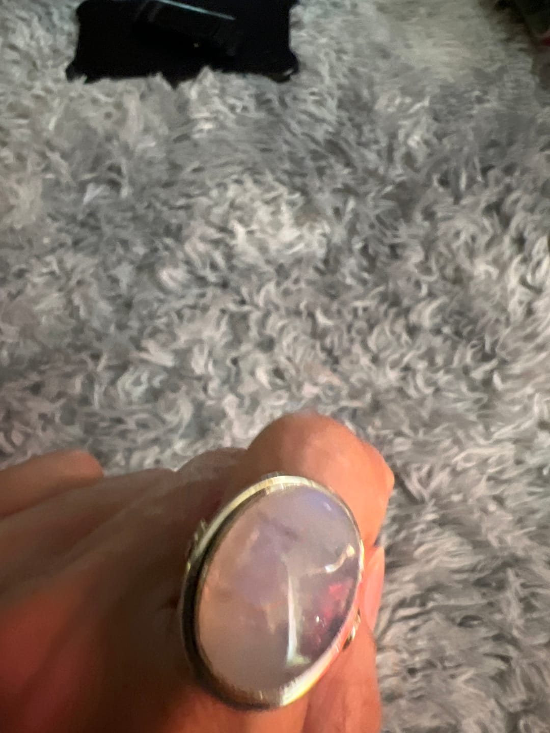 Customer photo review of Sterling Silver Rainbow Moonstone Ring