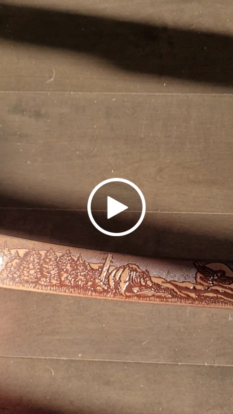 Customer video review of The Wildlife Belt - Natural Tan Embossed Full Grain Leather Belt Made in Canada