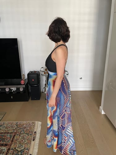 Customer photo review of Feather Of A Phoenix Open Front Skirt