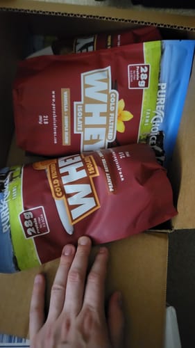 Customer photo review of 3 Flavor Whey Protein Isolate Combos