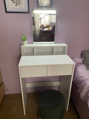 Customer photo review of Τραπέζι Μπουντουάρ Μακιγιάζ Μεικαπ Τουαλέτας Κρεβατοκάμαρας Καθρέφτης Ροζ Λευκό RD-T103R01