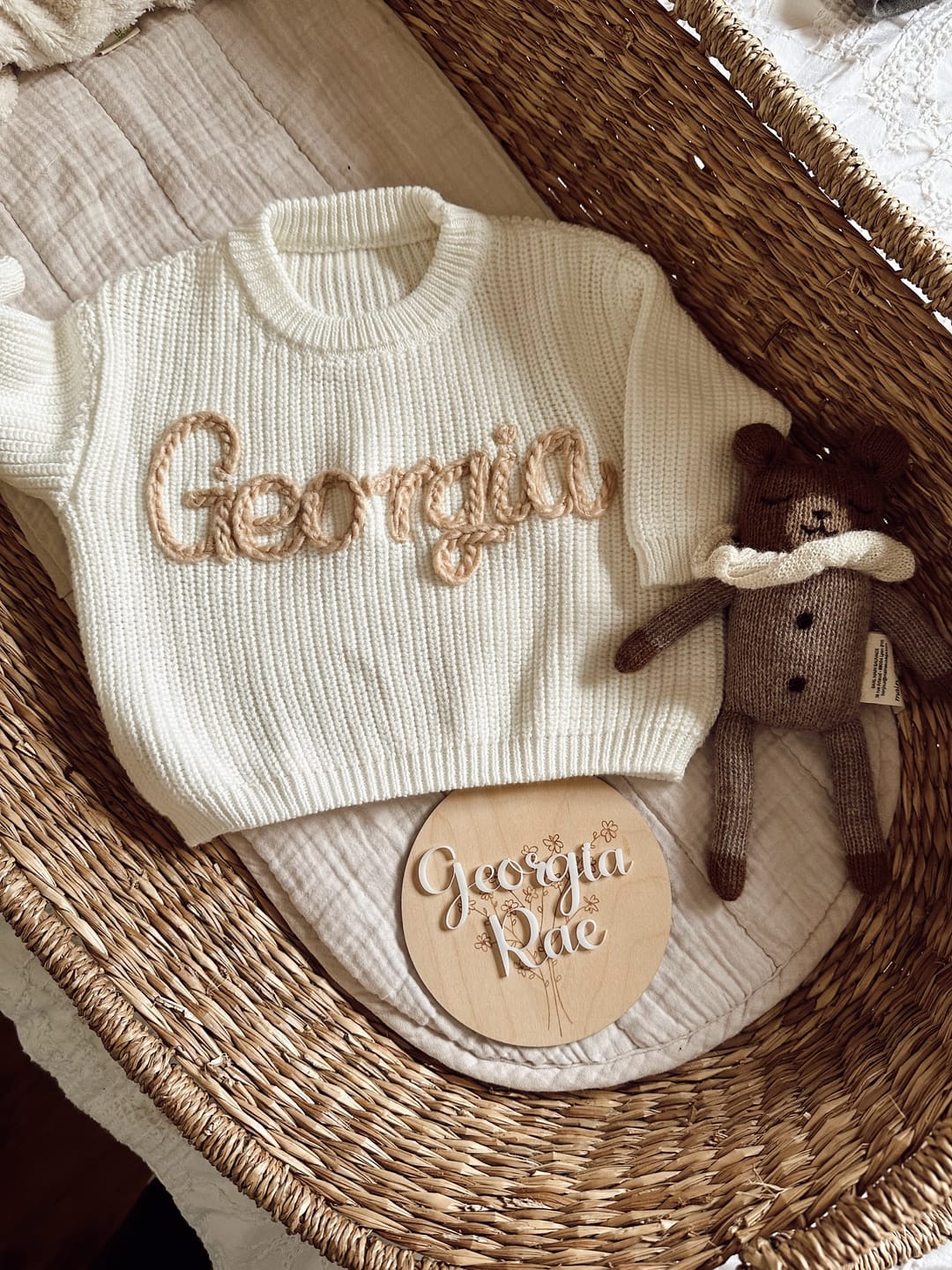 Customer photo review of Hand Knitted Personalized Sweater