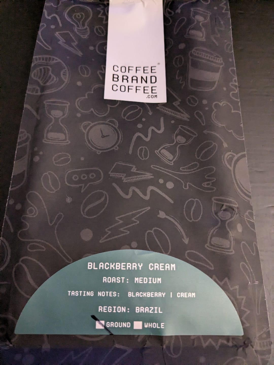 Customer photo review of Blackberry Cream Flavored Coffee