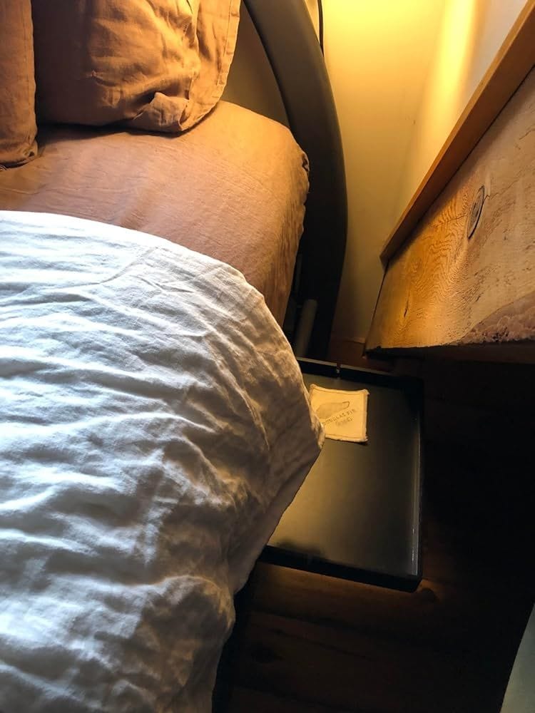 Customer photo review of The Original Bedside Shelf / BedShelfie - Slide