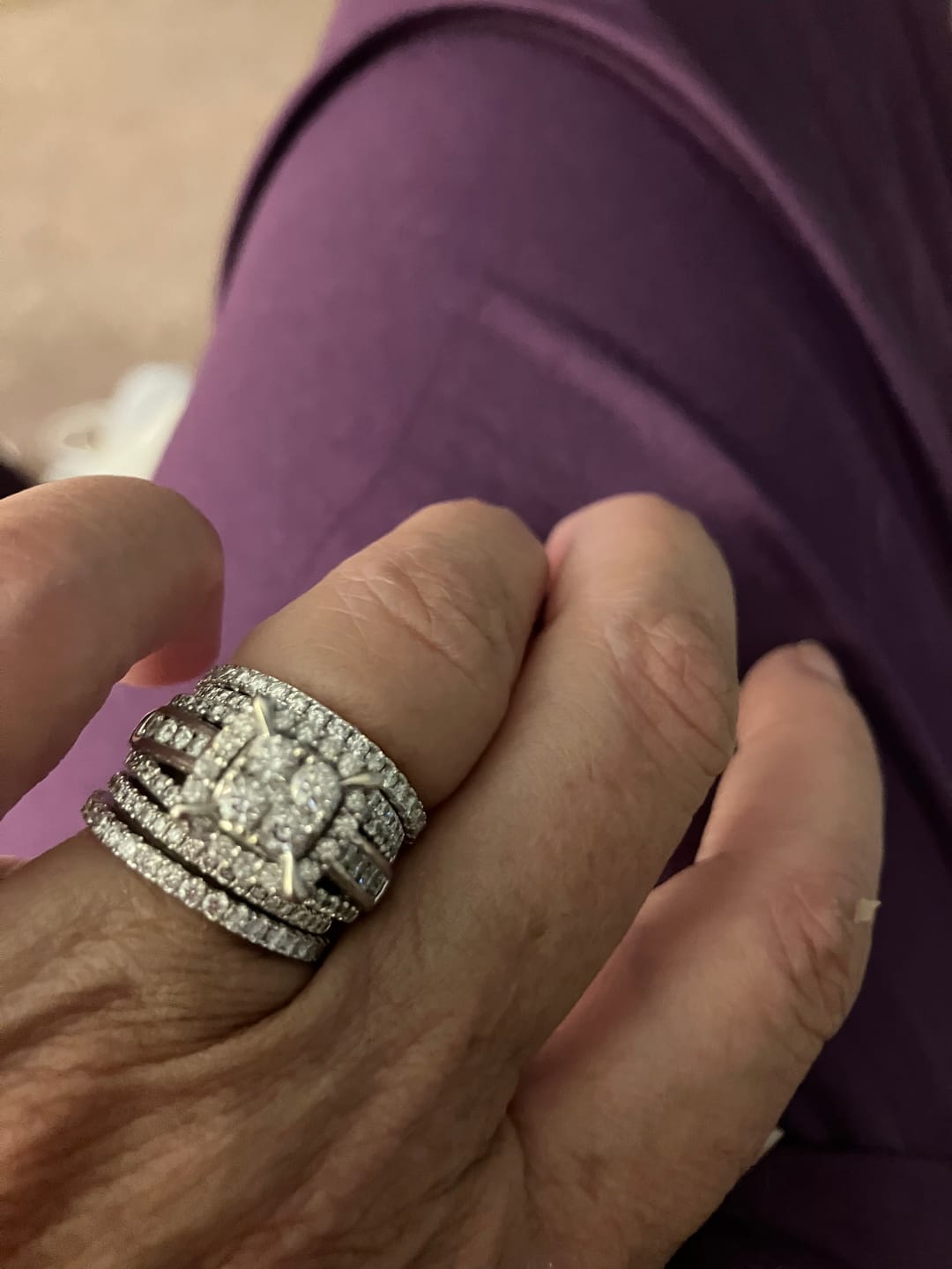 Customer photo review of Rodiffy Moissanite 0.5 Ct Full Eternity Thin Wedding Band For Women