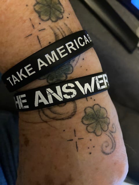Customer photo review of The Answer to 1984 Wristband