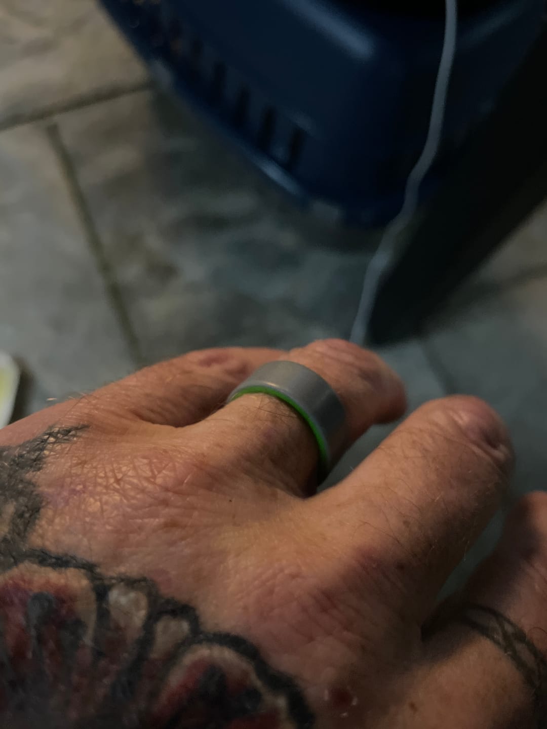 Customer photo review of botthms Double Green Silicone Ring