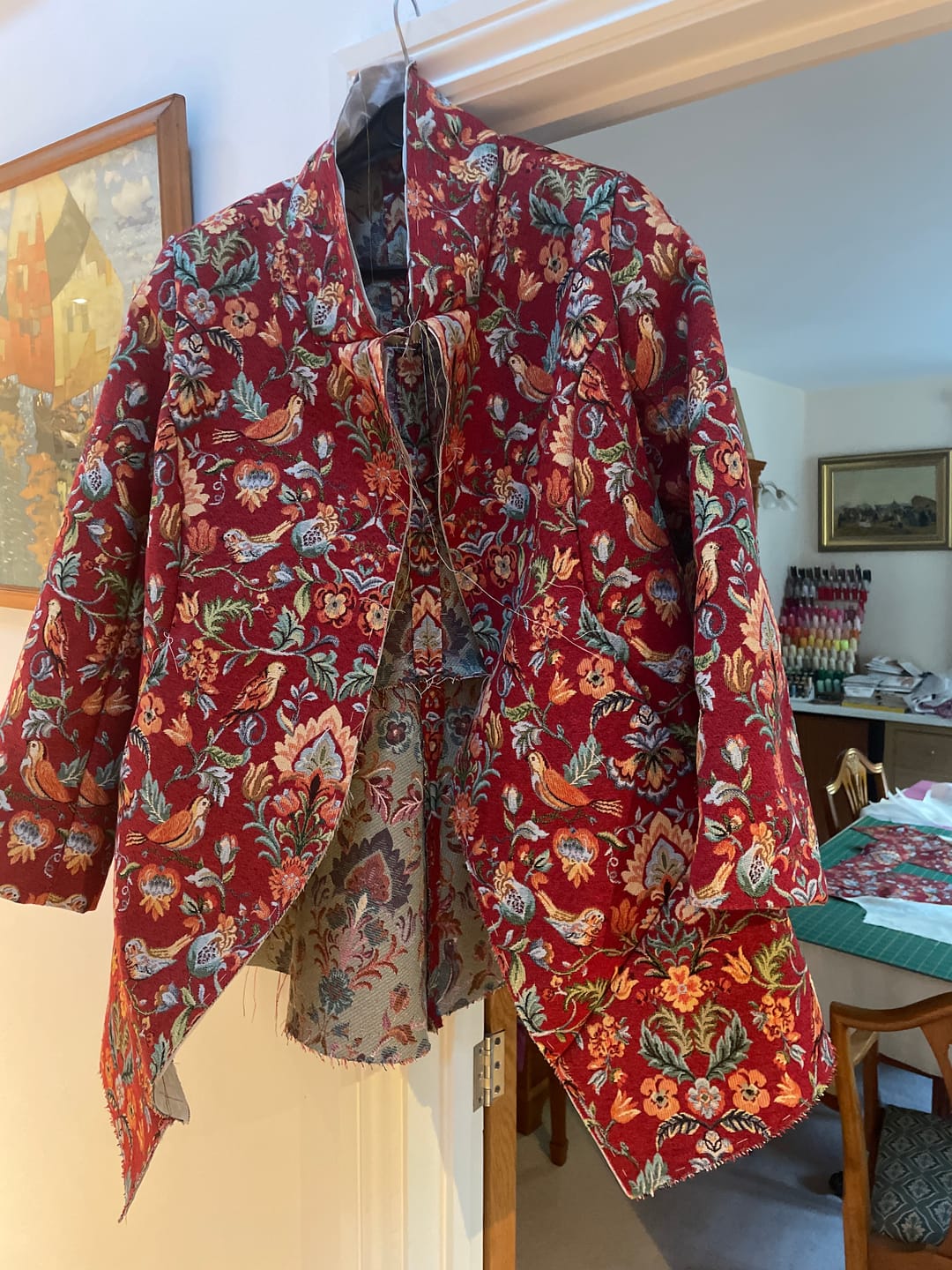 Customer photo review of Birds and Flowers Tapestry Fabric