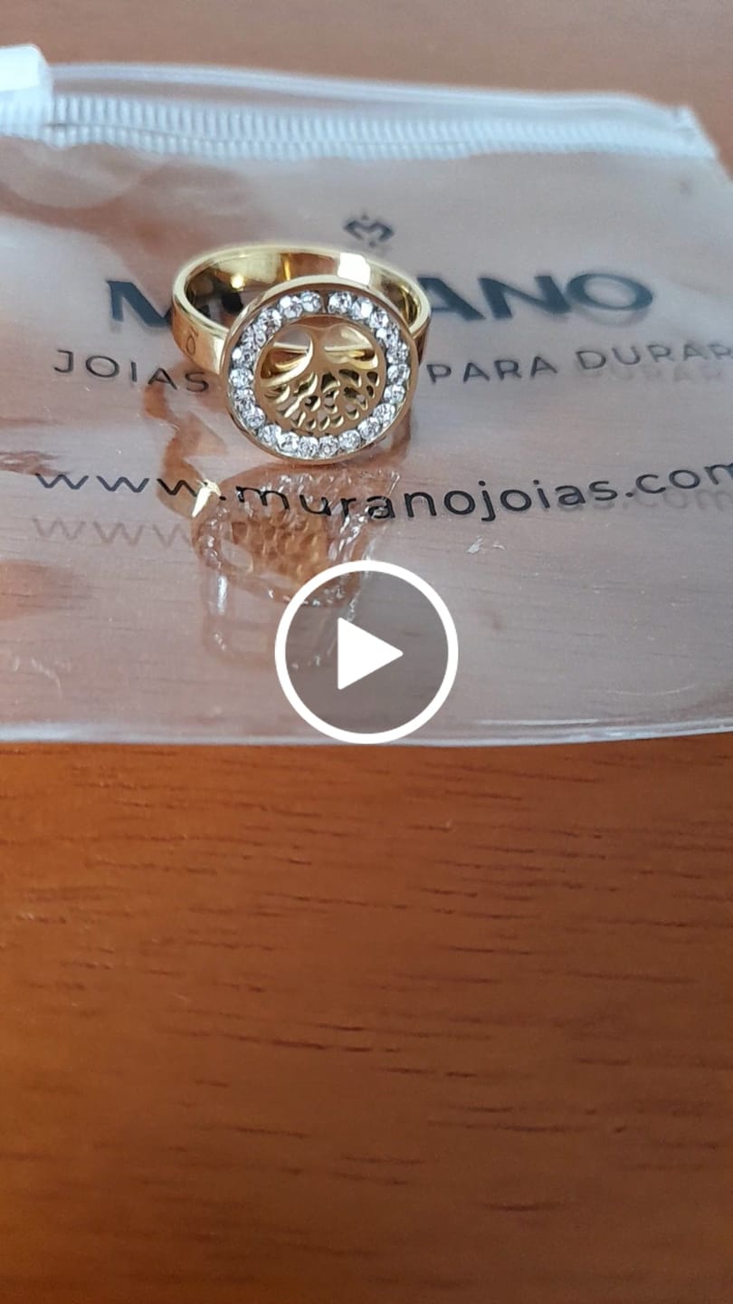 Customer video review of Anel Árvore da Vida Banhado em Ouro 18K
