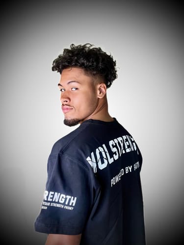 Customer photo review of Powered By Faith Oversized Tee