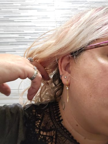 Customer photo review of Boucle Téa - pierres blanches