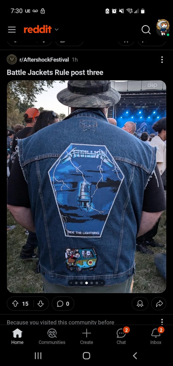 Customer photo review of Metallica - Ride The Lightning - Backpatch