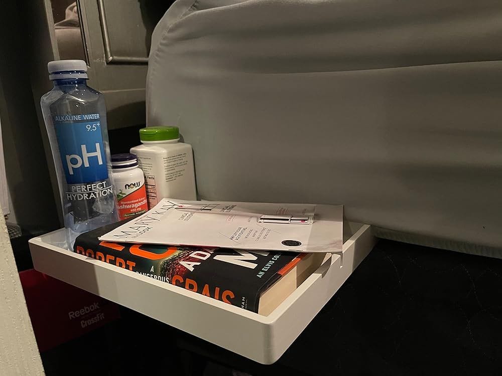 Customer photo review of The Original Bedside Shelf / BedShelfie - Slide