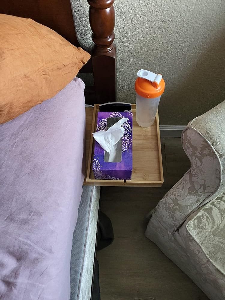Customer photo review of The Original Bedside Shelf / BedShelfie - Slide