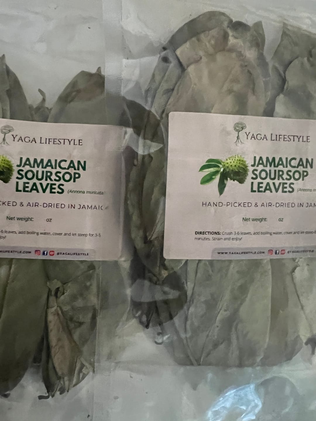 Customer photo review of Jamaican Soursop Leaves (Hand-picked, Air-dried whole leaves)