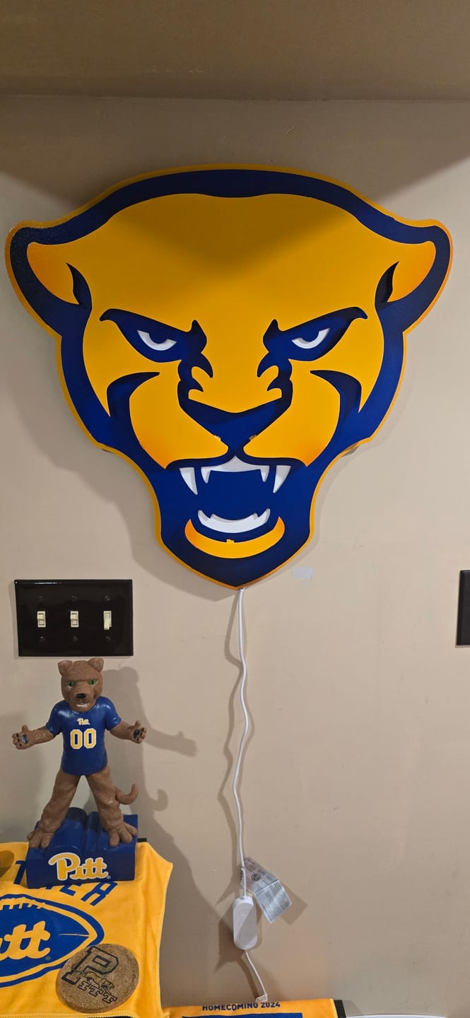 Customer photo review of Pittsburgh Panther Mascot 3D Vintage Metal Wall Art