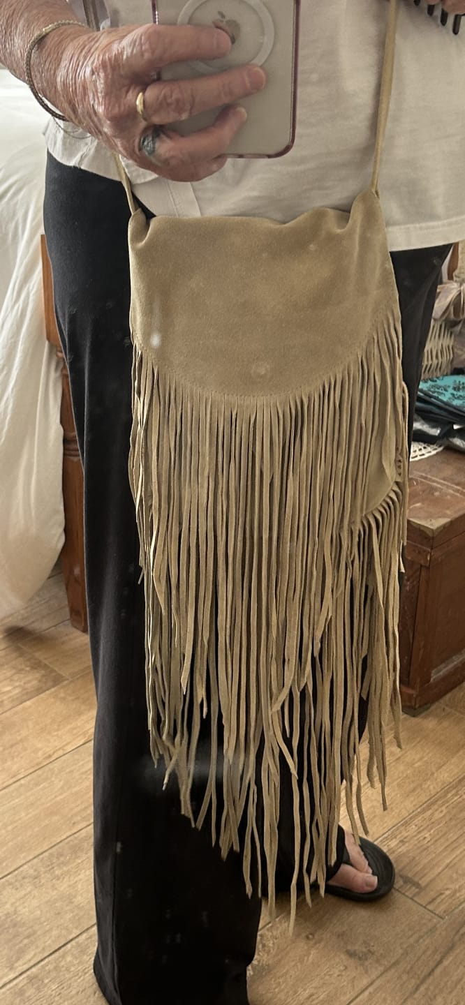 Customer photo review of Fringe Leather Shoulder Bag
