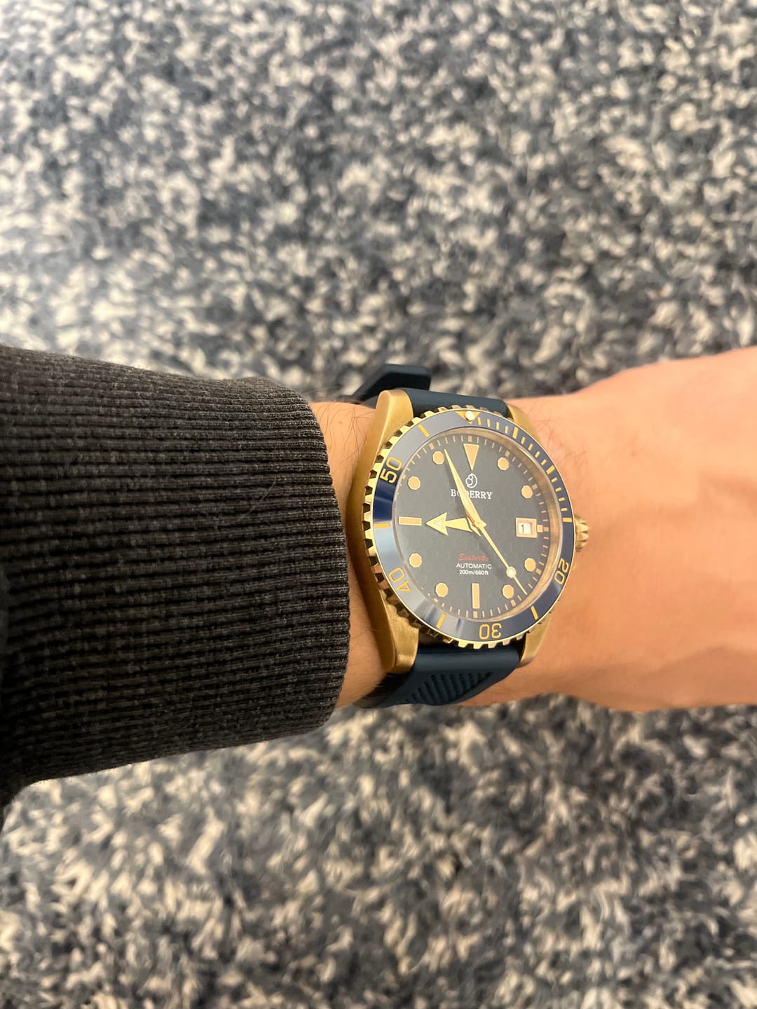 Customer photo review of SEATURTLE.OCEAN(BRONZE) - Automatic Bronze Diver Watch | Sea Blue/FKM Rubber