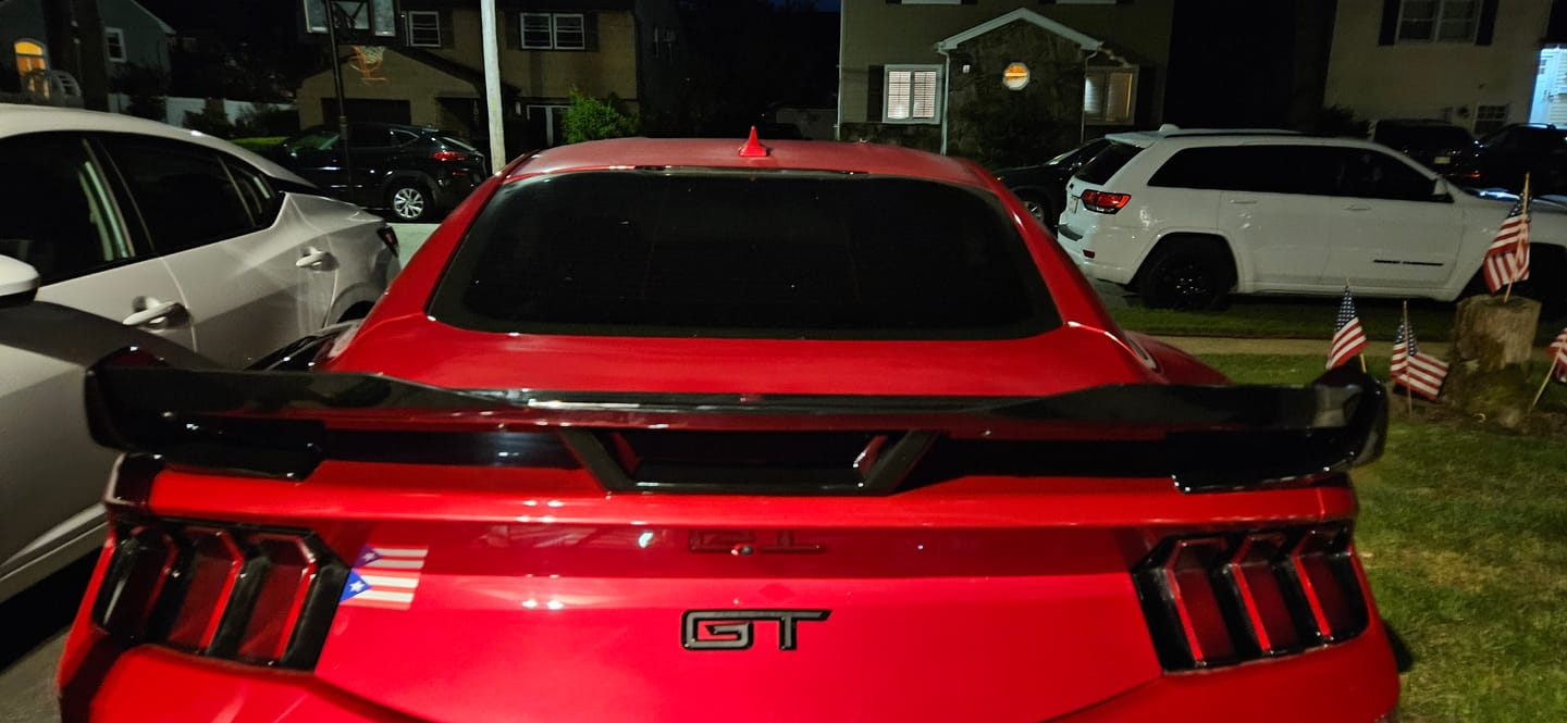 Customer photo review of PRE-ORDER 2024 + Ford Mustang Dark Horse Rear Spoiler Gloss Black ABS