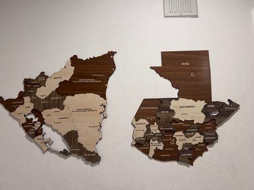 Customer photo review of Wooden Nicaragua Map  - Wood Wall Art - 3D and Multiyared Nicaragua Map