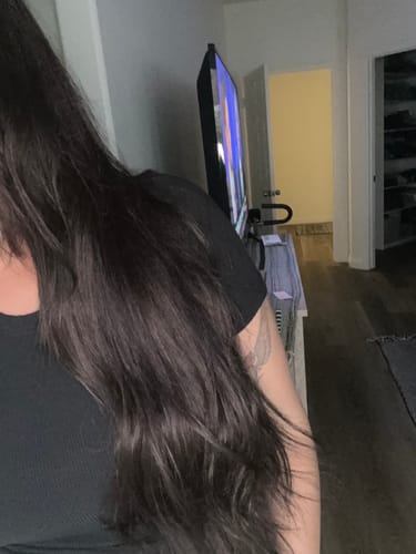 Customer photo review of Moresoo Virgin Machine Hair Weft Sew In Weft Human Hair Bundles Darkest Brown(#2)