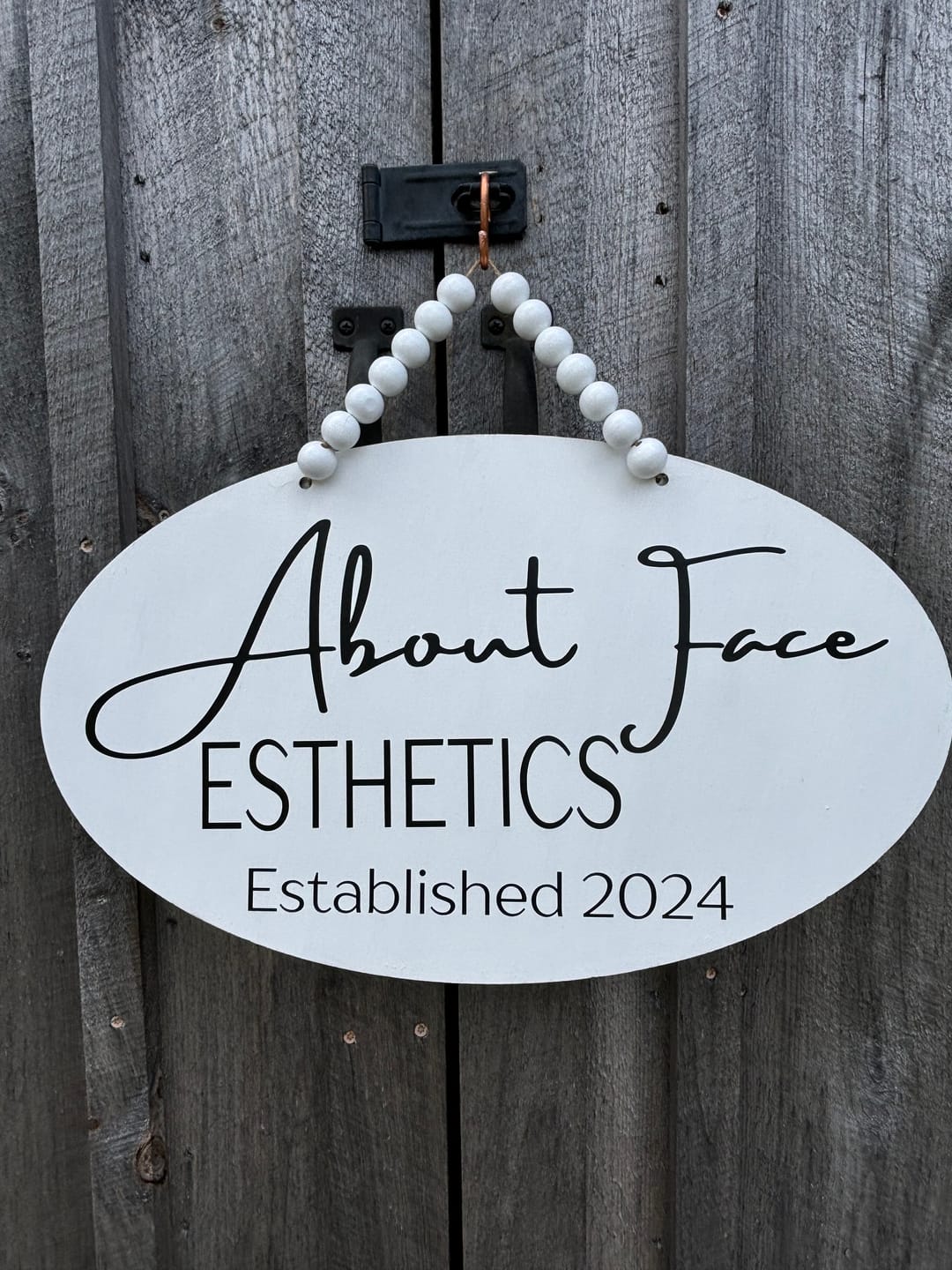 Customer photo review of Unfinished Oval Door Hanger | DIY Craft Cutout | Door Hanger | up to 24" DIY