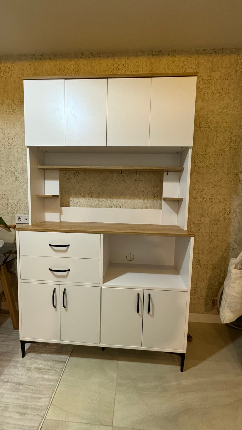 Customer photo review of Rani JE179 Çok Amaçlı Dolap 8 Kapaklı 2 Çekmeceli Kiler Mutfak Dolabı Beyaz - Sepet Ceviz