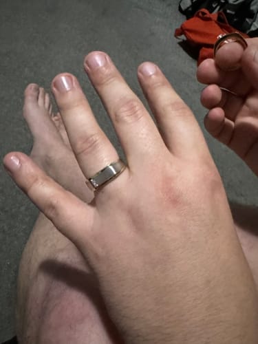 Customer photo review of Diamond Signet Wedding Band in 9ct Yellow Gold