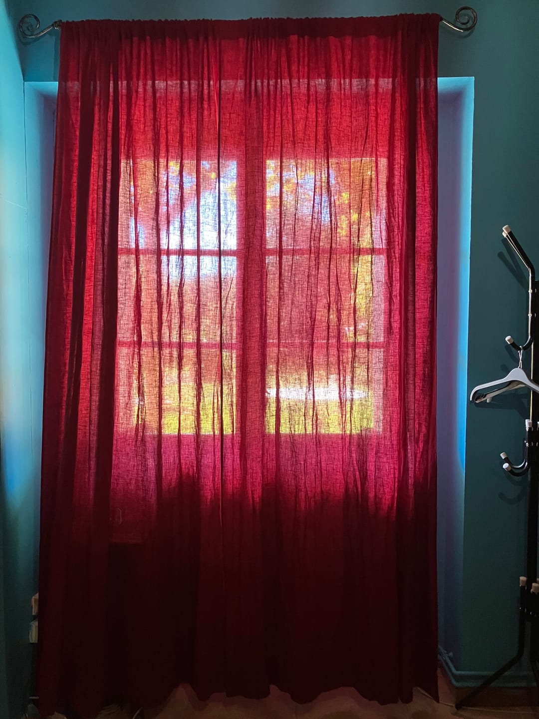 Customer photo review of Natural Soft Linen Curtain Panel with Rod Pocket Header