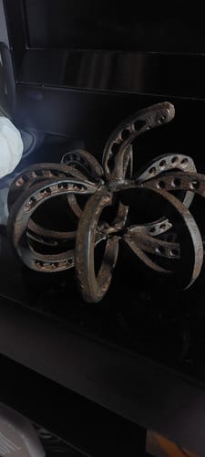 Customer photo review of 6.5" Metal Horseshoe Pumpkin