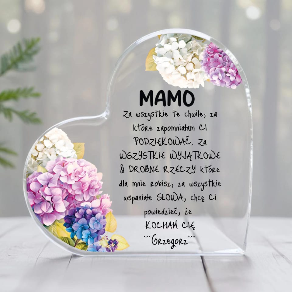 Customer photo review of Mamo #3 - Akrylowe serce, prezent dla mamy
