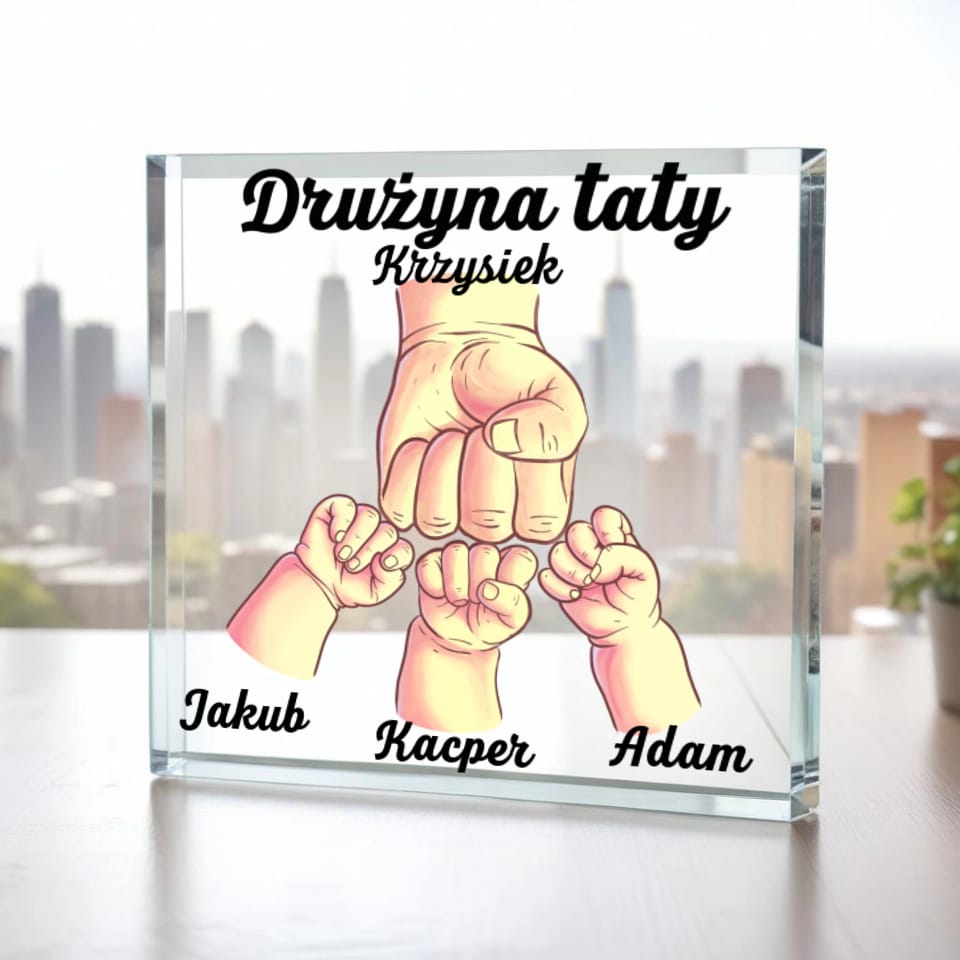 Customer photo review of Drużyna taty - Kwadrat akrylowy, prezent dla taty