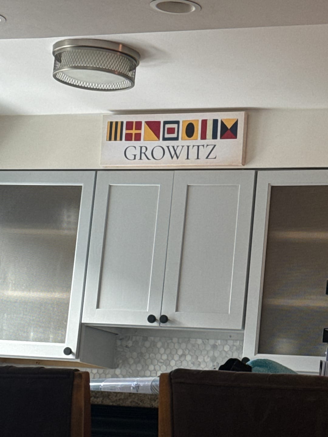 Customer photo review of Personalized Nautical Flags Wall Decor