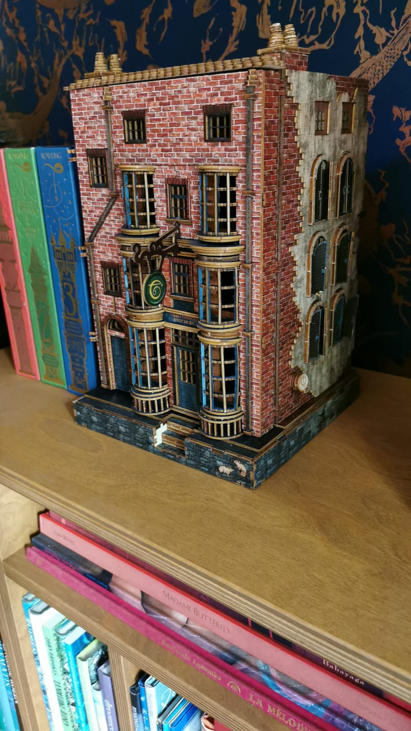 Customer photo review of Ollivanders Wand Shop Pre-Colored Book Nook | LKWood