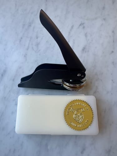 Customer photo review of Custom Book Embosser