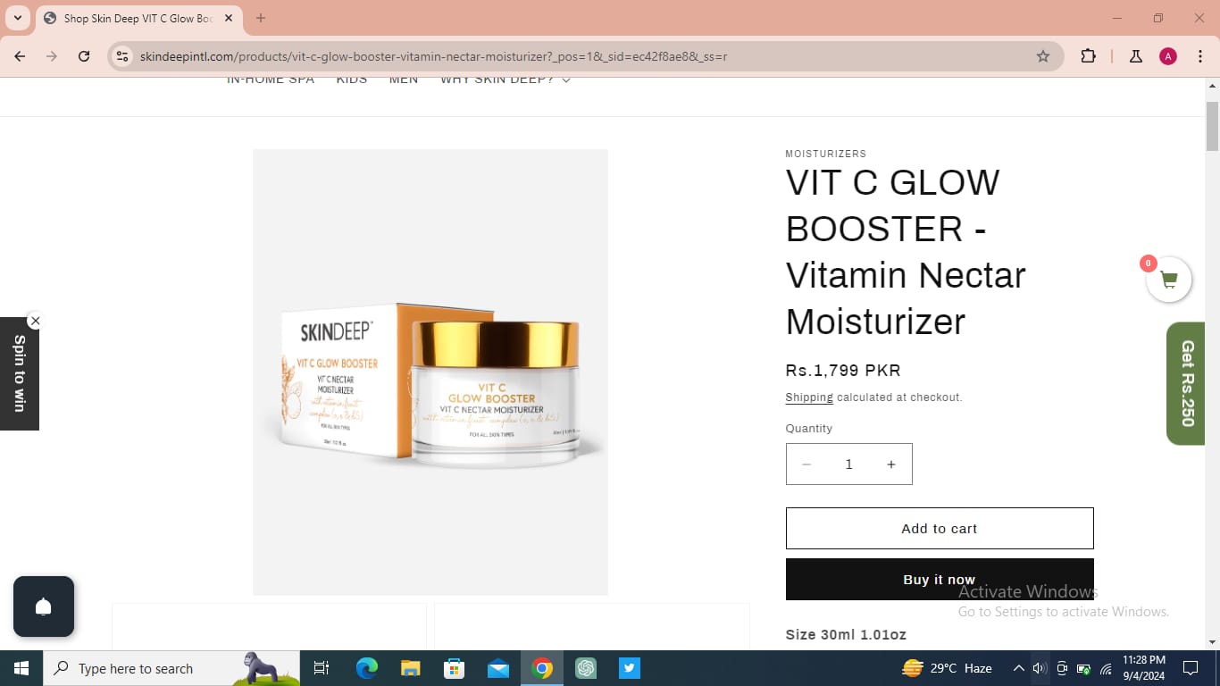 Customer photo review of VIT C GLOW BOOSTER - Vitamin Nectar Moisturizer