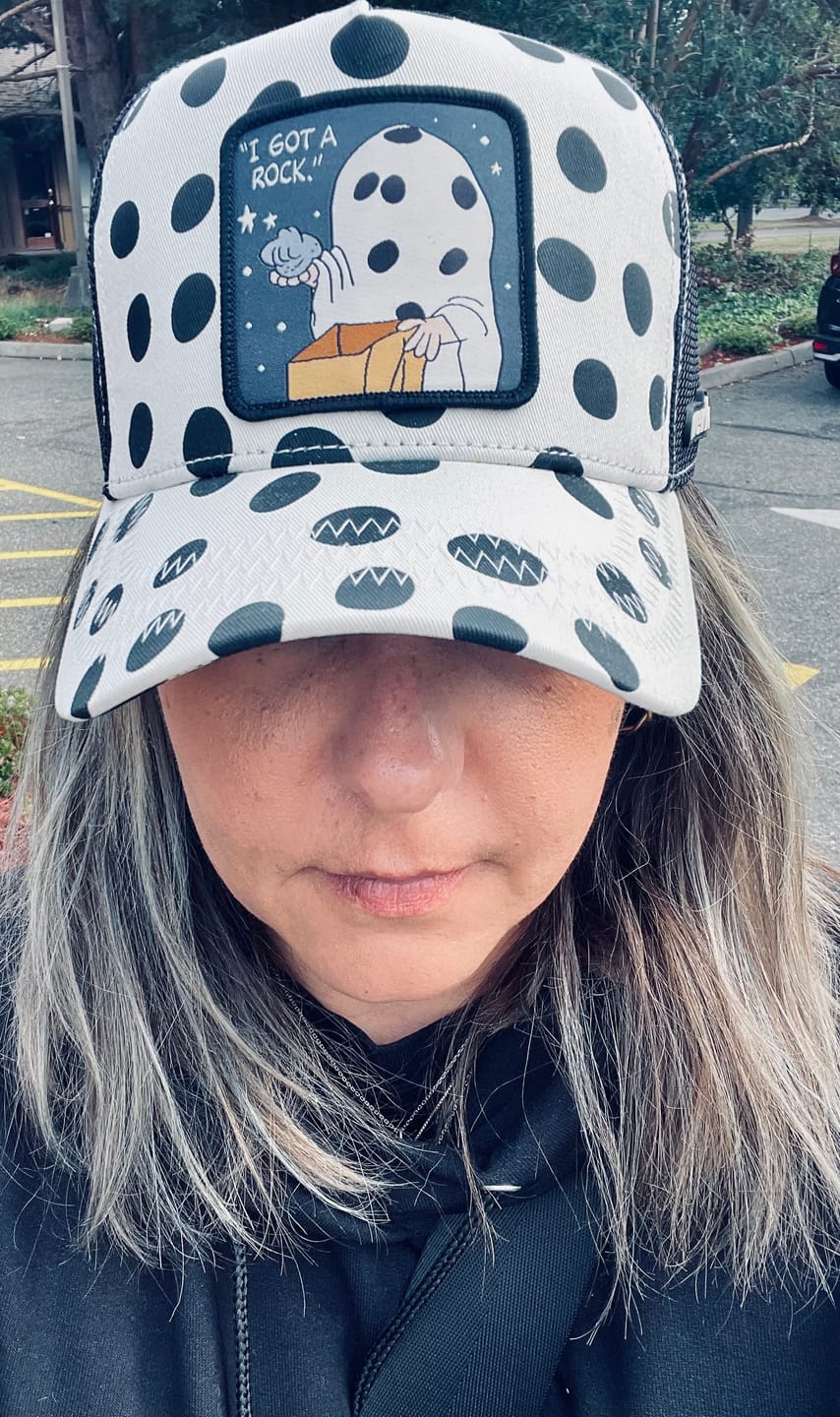 Customer photo review of OVERLORD X Peanuts: "I Got A Rock" Trucker Cap