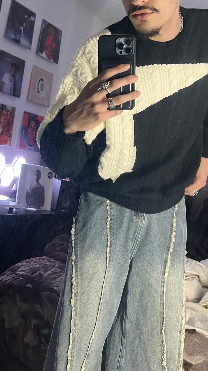 Customer photo review of Aelfric Eden Baggy Fringe Jeans