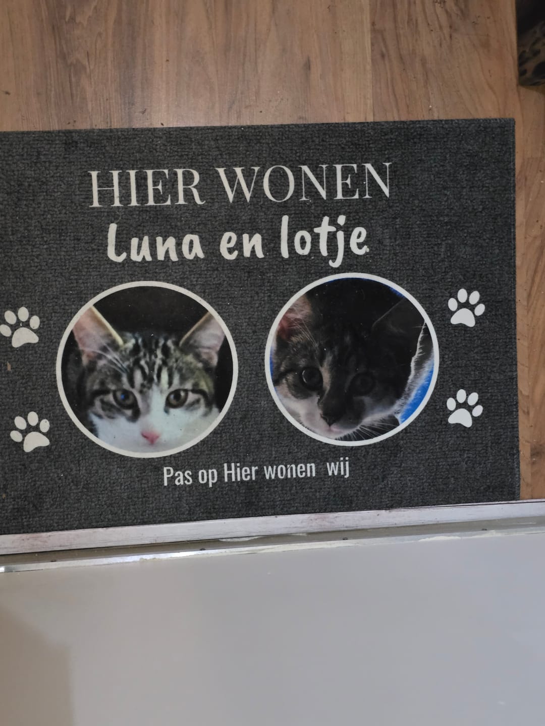 Customer photo review of Hier woont - Gepersonaliseerde huisdier deurmat