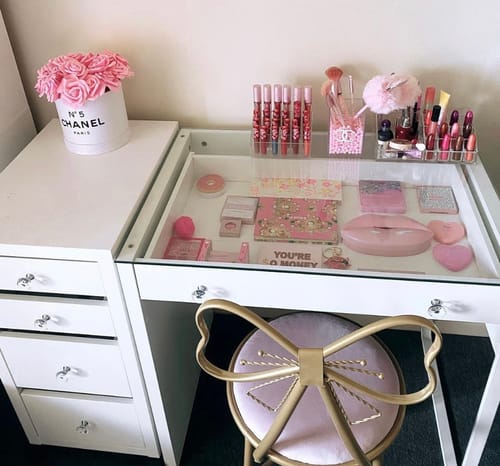 Customer photo review of (Set) Hollywood Mirror, Table & Draw Set “ROSE”