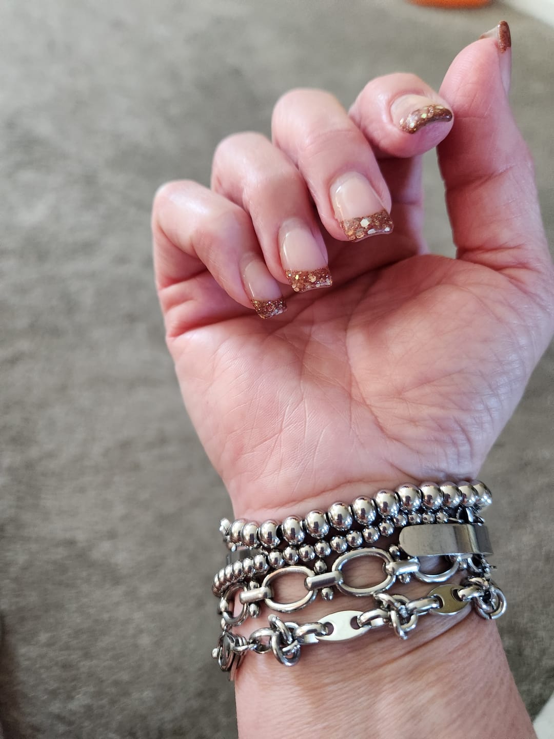 Customer photo review of Chrisette Stainless Steel Bracelet Stack