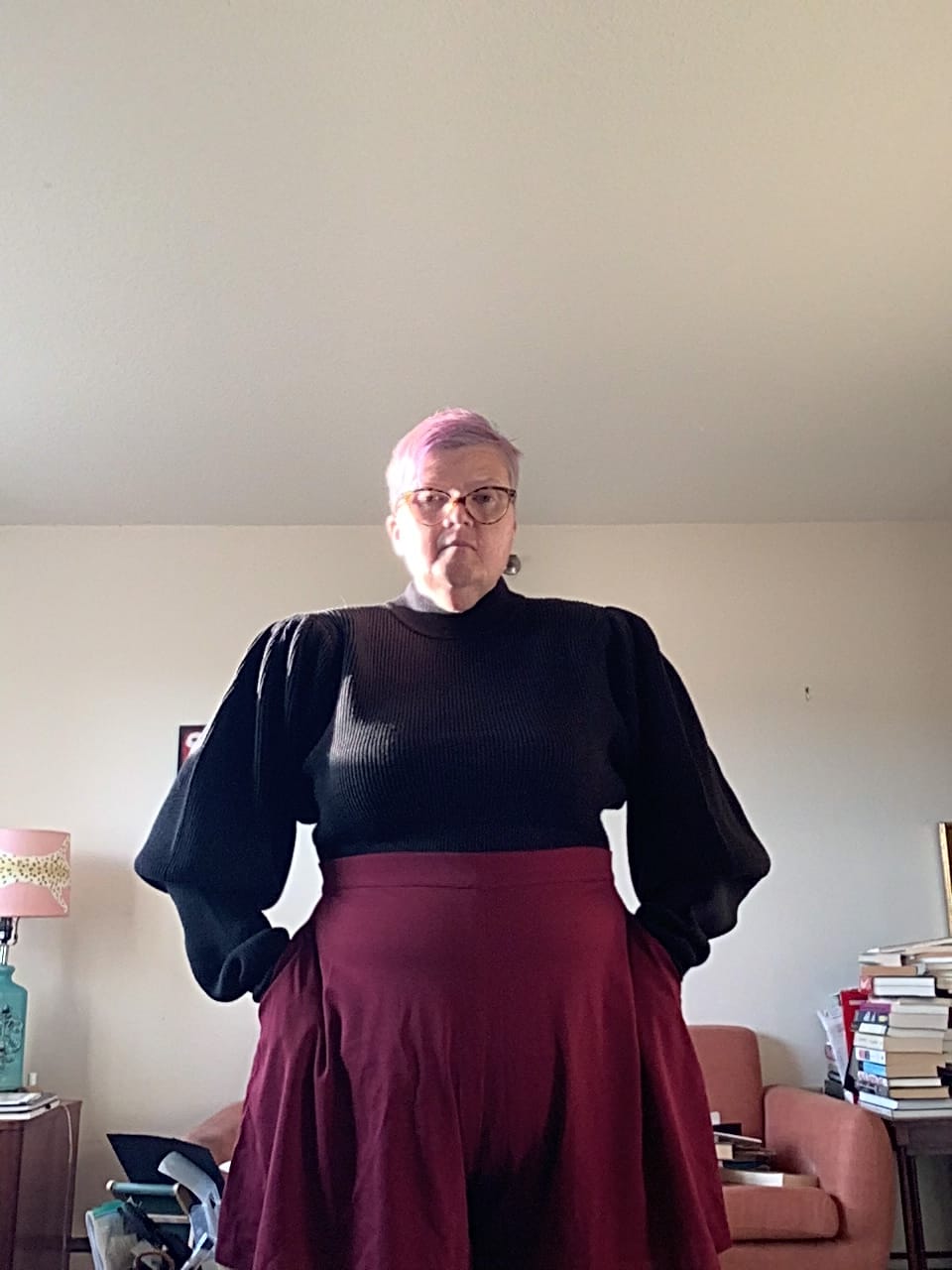Customer photo review of Black Widow Tap Shorts in Oxblood