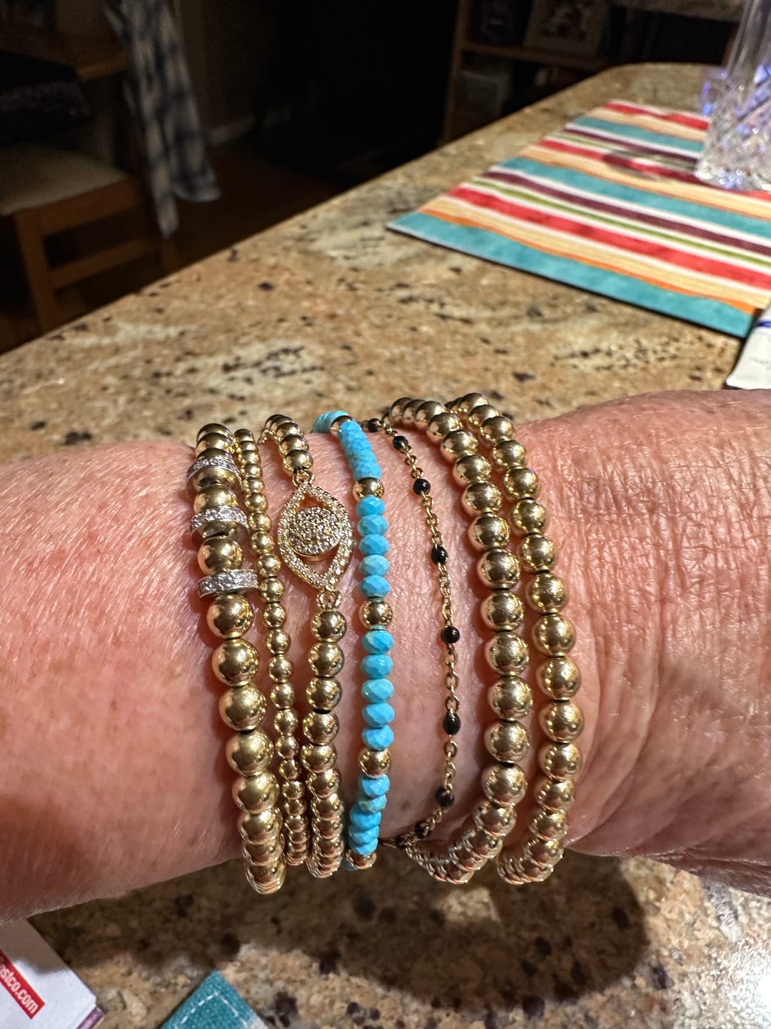 Customer photo review of Turquoise & 14k Gold Filled Bracelet