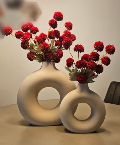 Fotorecensie van een klant over Zijden Kiku Bloemen - Rood (10 stengels)