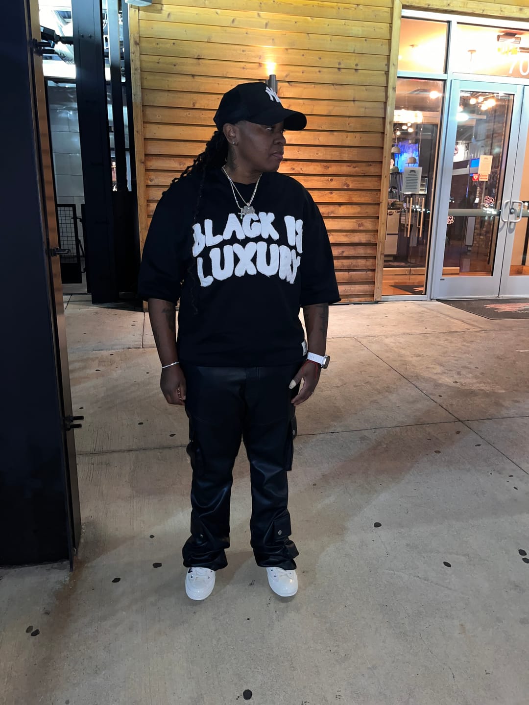 Customer photo review of BLK is Lux Cropped Crew
