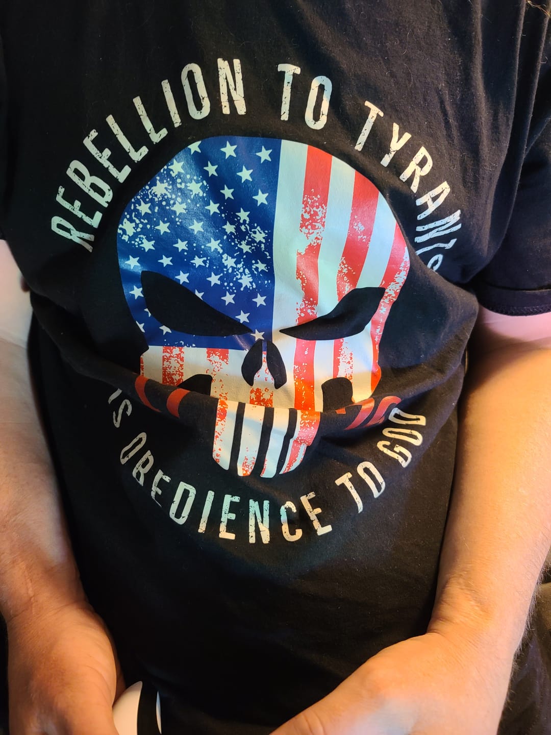 Customer photo review of Rebellion To Tyrants T-Shirt