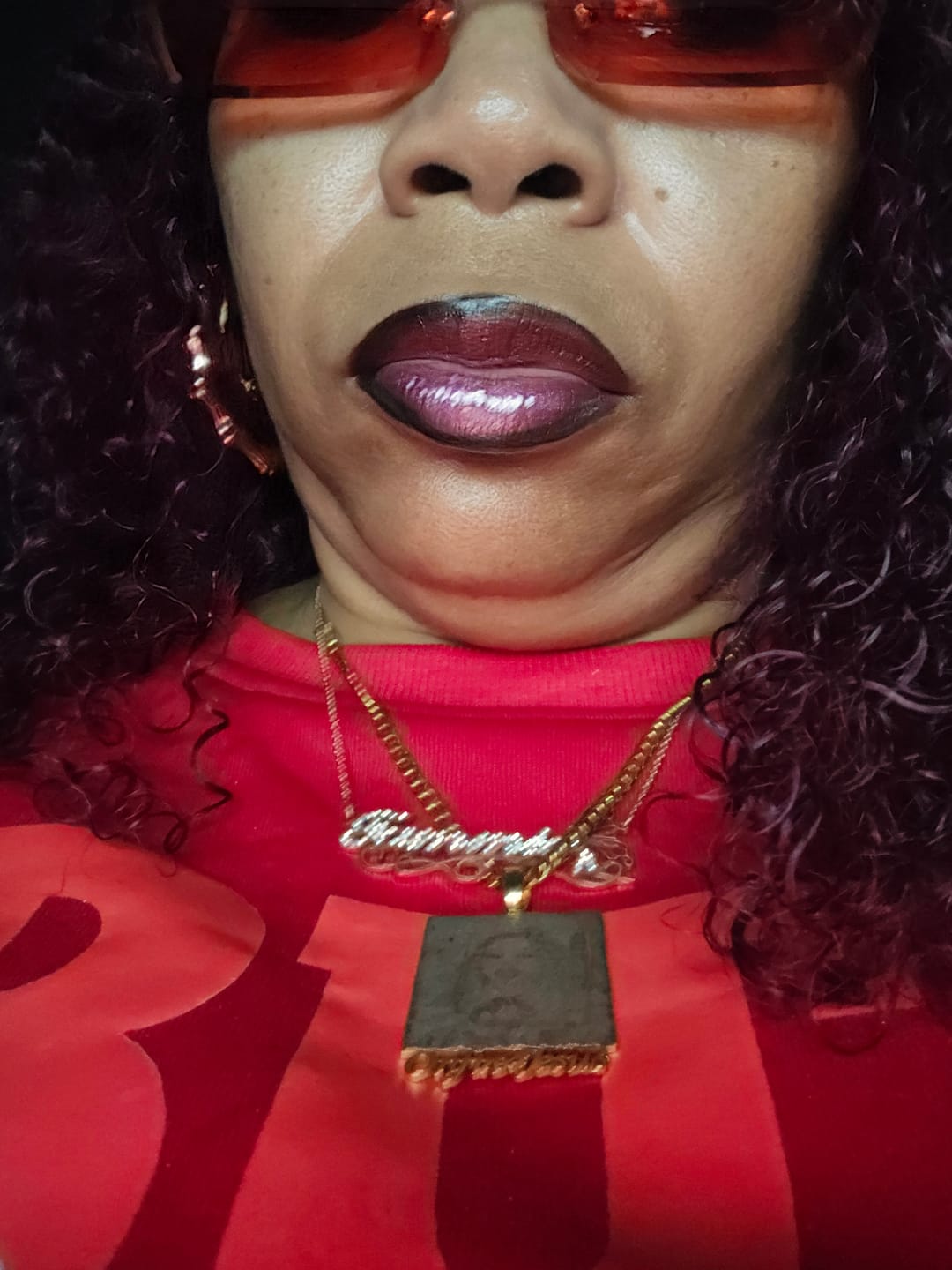 Customer photo review of Personalized Unique Hoop Name Earring with Heart