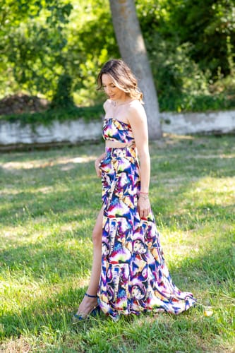 Customer photo review of Summer Long Skirt Amethyst Elephant and Katrina Top