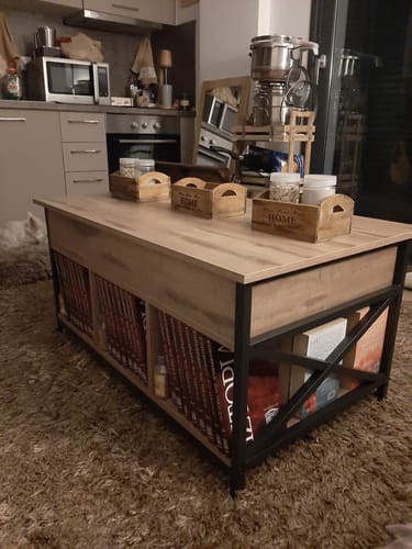 Customer photo review of Τραπεζάκι Σαλονιού Με Ρυθμιζόμενο Ύψος Βοηθητικό Τραπέζι Καθιστικού Καναπέ Κρυφός Αποθηκευτικός Χώρος LC-T205K50