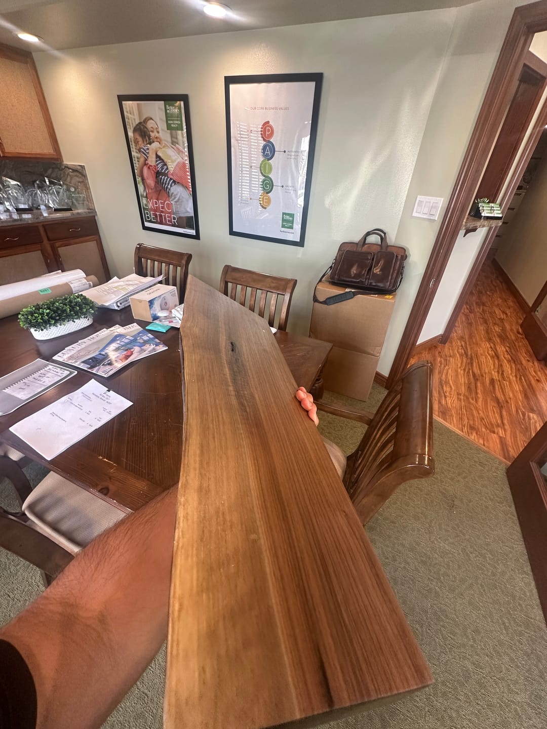 Customer photo review of Live Edge Walnut Floating Shelves
